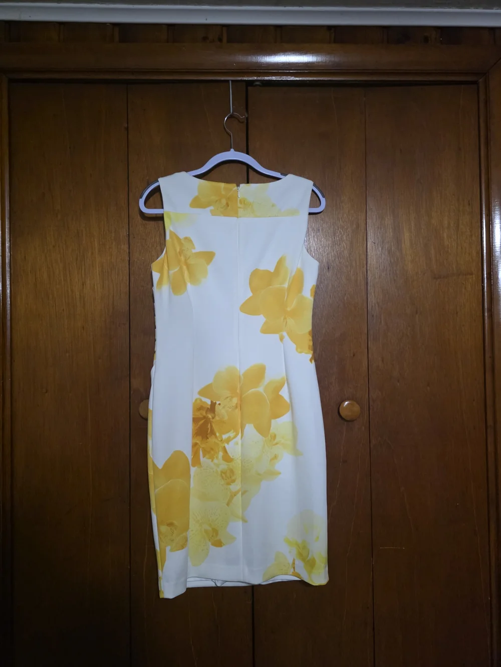 Calvin Klein White Midi Dress with Yellow Floral Print - Picture 4 of 7